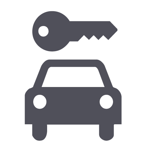 Car, car rental, rent-a-car, key, car key icon